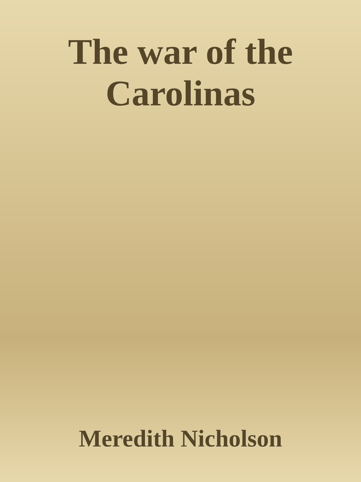 The war of the Carolinas
